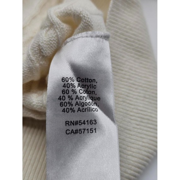 NEW Nautica Jeans Women's Cable Knit Full Zip Sweater Ivory Size XXL NWT - Picture 6 of 7